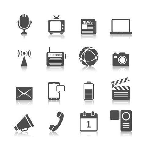 Media Icons Set 453683 Vector Art at Vecteezy