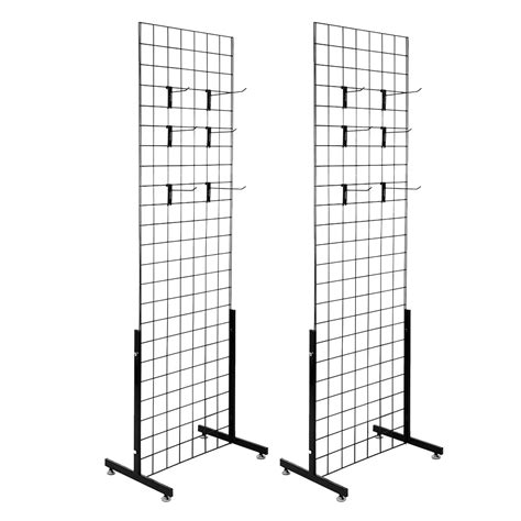 Lowestbest Grid Panel, Grid Wall, 2pcs 5mm Iron Mesh Frame with Base, Suitable for Hanging Goods ...