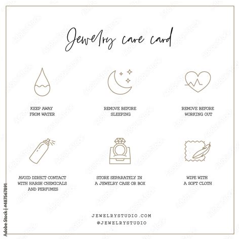 Jewelry care card template Stock Vector | Adobe Stock