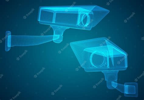 Premium Vector | Set of vector images CCTV camera