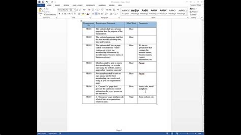 Business Requirement Specification Document Template – PARAHYENA