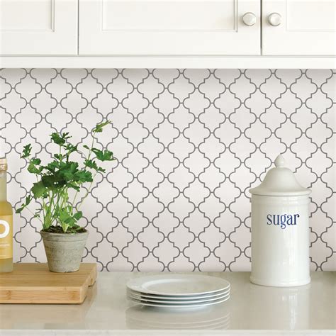 InHome Quatrefoil 10 in. x 10 in. Peel and Stick Resin Backsplash Tiles (4-Pack) - Walmart.com ...