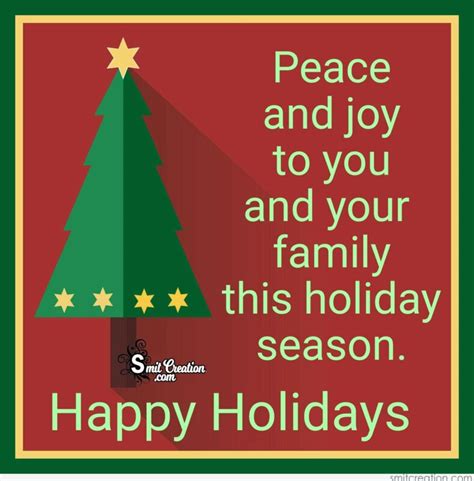 Happy Holidays – Peace And Joy To You And Your Family - SmitCreation.com