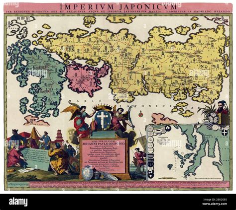 Reland's map of Japan was the first map to use Sino-Japanese characters on a European printed ...