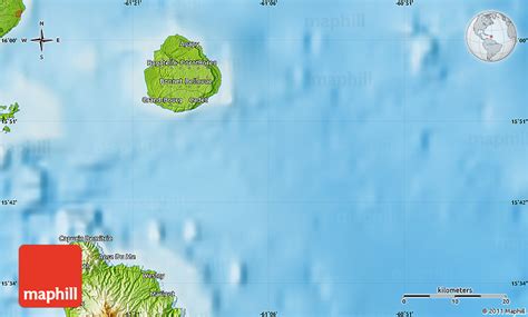 Physical Map of Portsmouth