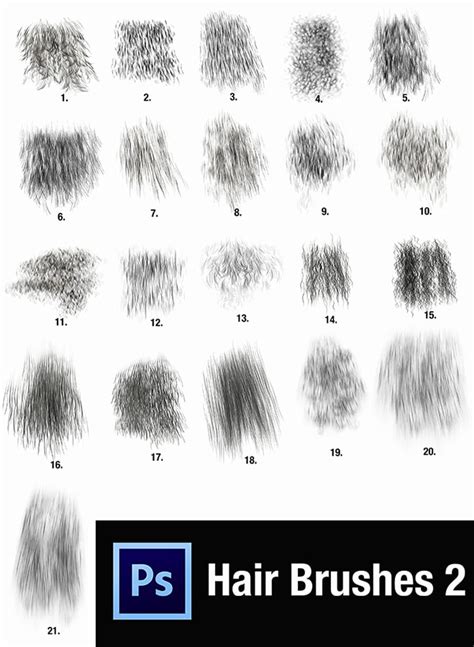 Custom Photoshop Brushes - Directional Hair / Fur Volume 2 - The Art of ...