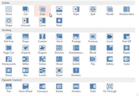 Slide Transitions in PowerPoint 2013 for Windows