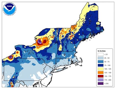 Northeast Snowfall Map • NYSkiBlog Directory