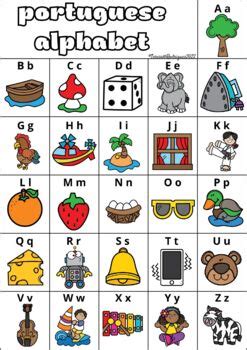 Portuguese alphabet Chart by Around the corner | TPT