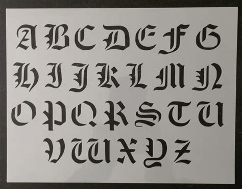 Olde Old English Font Alphabet Custom Stencil – My Custom Stencils