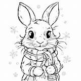 Download Winter Bunny Coloring Page Pages Online  Creative sketch template