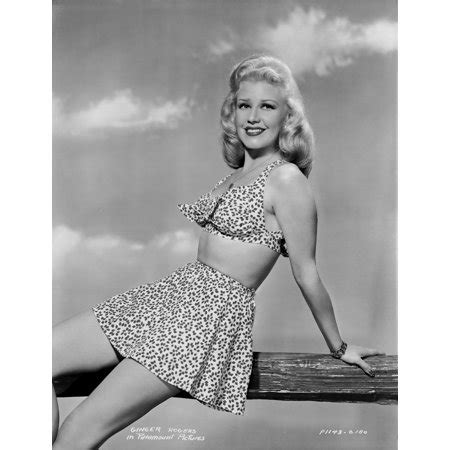 Ginger Rogers Curly Hair, Red lipstick smiling in Mini Skirt Outfit Photo Print (24 x 30 ...