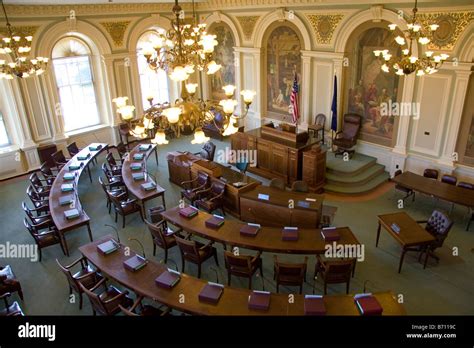 The New Hampshire Senate Chamber inside the State House at Concord New ...