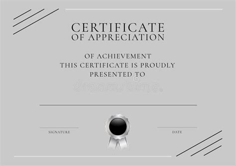 Illustration of Certificate of Appreciation of Achievement, this Certificate is Proudly ...