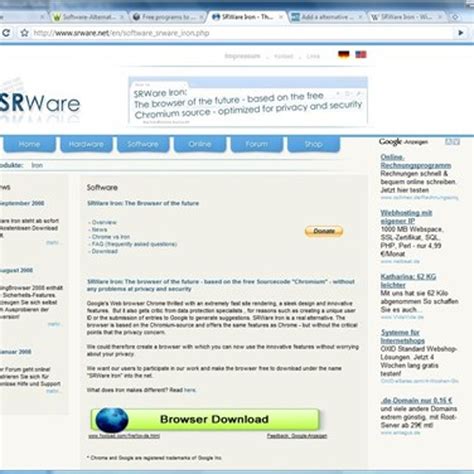 SRWare Iron, Iron Browser - Download