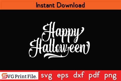 Happy Halloween Typography Halloween SVG Graphic by Svgprintfile ...