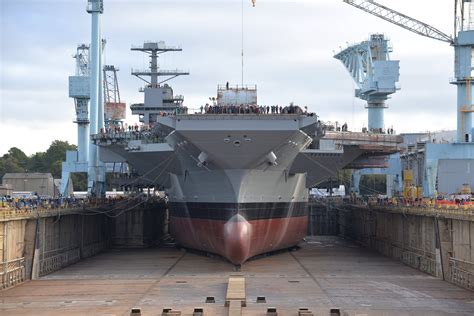 CVN-79, the future USS John F Kennedy, shortly before she is floated ...