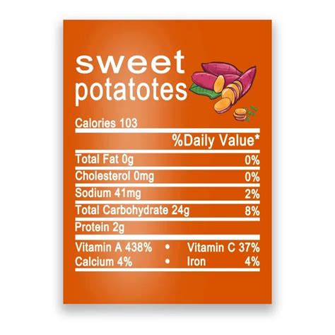 Sweet Potatotes Nutrition Facts Label Poster | TeeShirtPalace