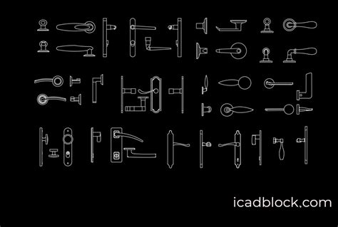 Door Handle CAD Block in DWG - iCADBLOCK