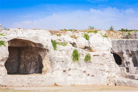 Greek Theatre of Syracuse, Ruins of Ancient Monument, Sicily, Italy ...