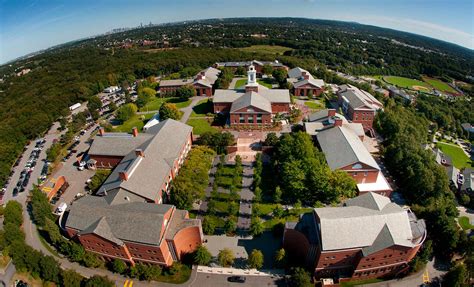 Aerial photograph of Bentley University located in Waltham MA