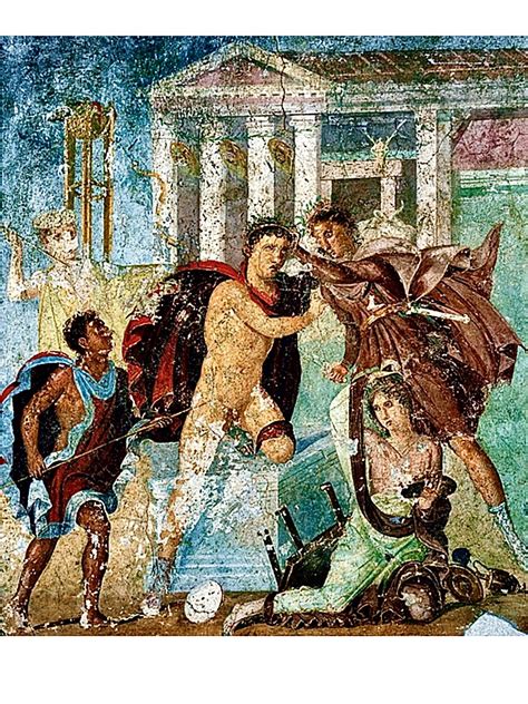 Orestes kills Neoptolemus at the alert of Apollo in the shrine of ...