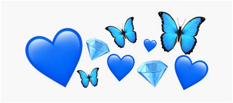 #emoji #iphone #blue #aesthetic #tumblr #crown #heart - Heart, HD Png ...