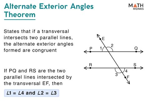 Alternate Exterior Angles – Definition & Theorem with Examples