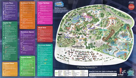 2008 Six Flags Great America Theme Park Map - Gurnee IL • mappery