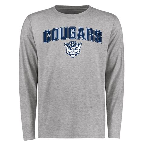 BYU Cougars Ash Proud Mascot Long Sleeve T-Shirt