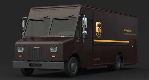 3d ups delivery truck van model