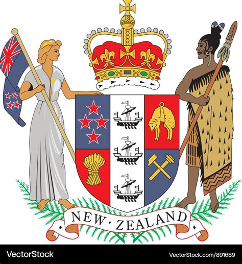 New zealand coat-of-arms Royalty Free Vector Image