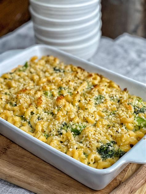 Baked Broccoli Mac and Cheese - Sweet Savory and Steph