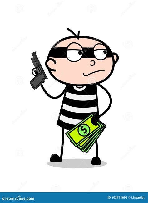 Cartoon Robber With Sign Royalty-Free Stock Photography | CartoonDealer ...