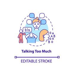 Talkative person talking too much cartoon stick Vector Image