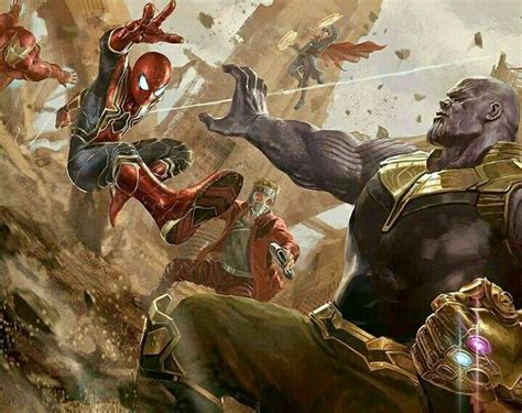 Avengers vs Thanos (art ) by TheKnott14 Avengers: Infinity War Spider ...