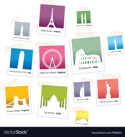 World landmarks Royalty Free Vector Image - VectorStock