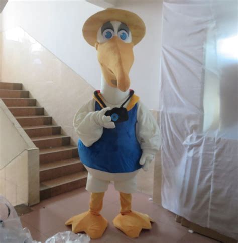 100% Real Photos Of White Pelican Mascot Costume For Adult To Wear For ...