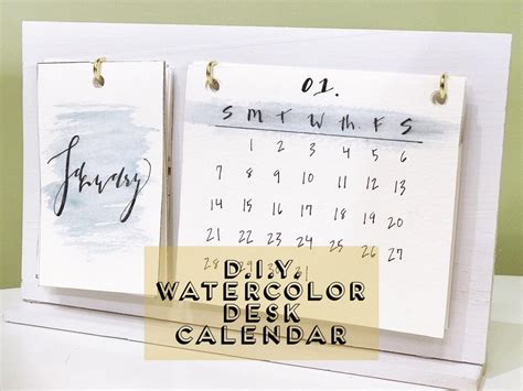 DIY Watercolor Desk Calendar