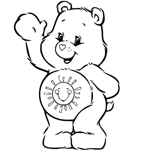 Happy Funshine Bear Coloring Page - Free Printable Coloring Pages