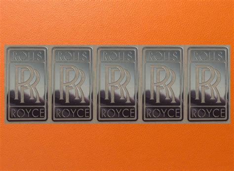 5 pcs Rolls Royce Silver Chrome Color Sticker Logo Decal Badge 16mm x ...