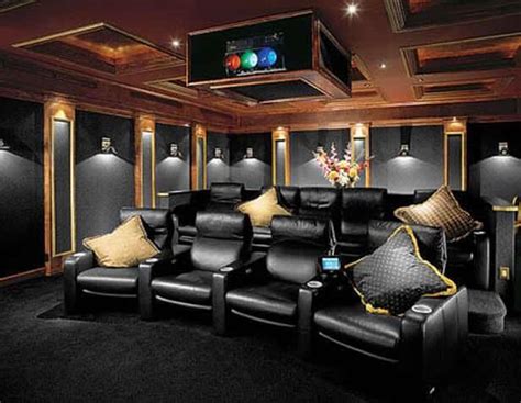 Black-Leather-Home-theater-seating-multiple-rows - Be Seated Leather Furniture