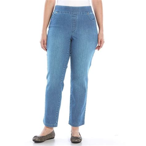 Plus Size Gloria Vanderbilt Avery Straight-Leg Pull-On Jeans | Gloria vanderbilt, Pull on jeans ...