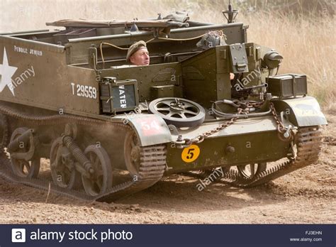 War and Peace show, England. British army second world war Bren carrier approaching viewer at ...