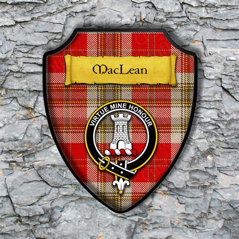 MacLean Shield Plaque with Scottish Clan Coat of Arms Badge on Clan ...