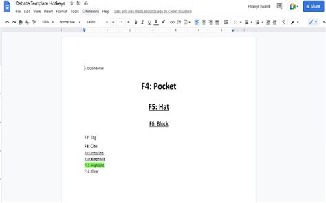 Debate Template Hotkeys - Chrome Web Store