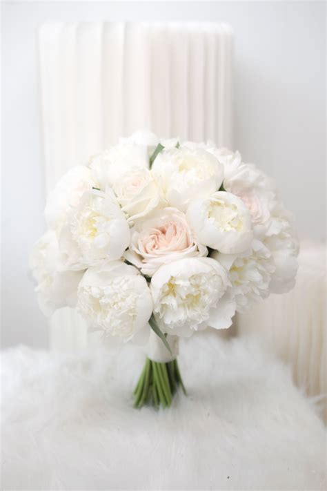 Classic White Peony Bridal Bouquet – The Flower Factory