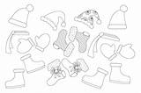 Detailed winter clothing coloring Page Featuring Hats Mittens Boots  sketch template