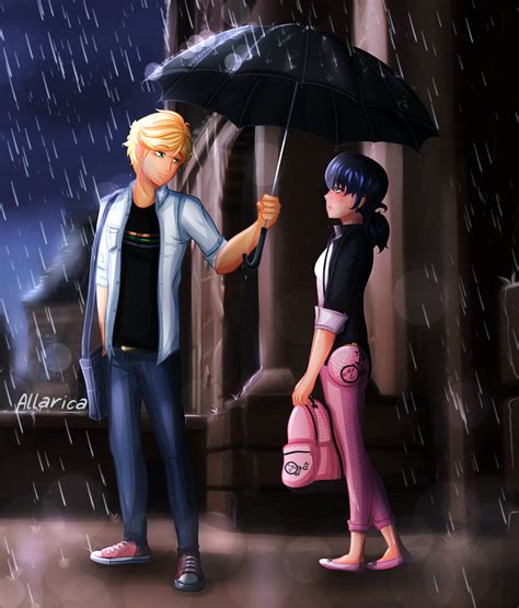 Symbolism Miraculous Ladybug Marinette Adrien Adrinette Umbrella | Porn Sex Picture