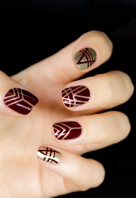 Art Deco nails - 28 days of SoNailicious Nails – Day 28